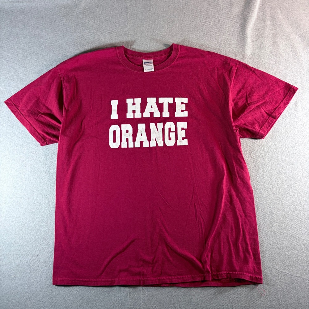 Gildan Oklahoma Sooners I Hate Orange Rivalry T-Shirt‎ Mens XL Maroon Red